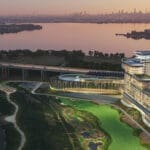 a building near a body of water