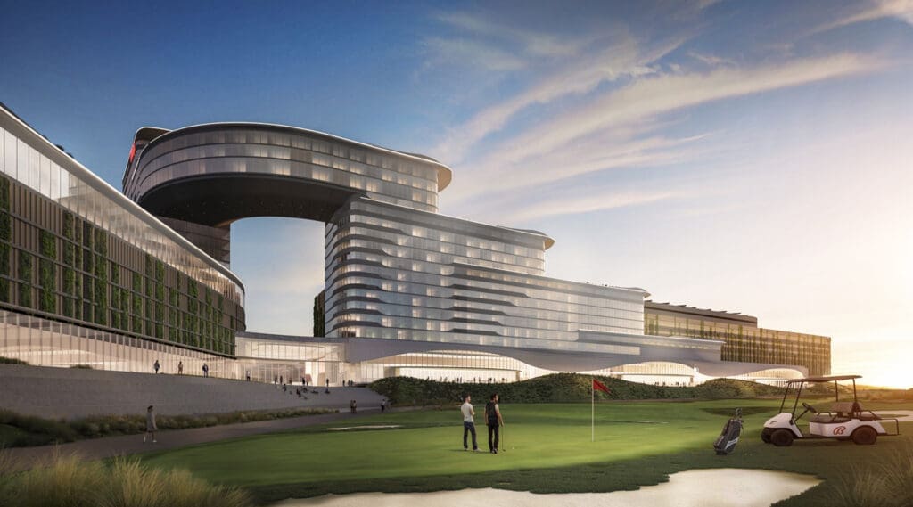 a building with a hole in the middle of it