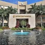 a fountain in front of a building