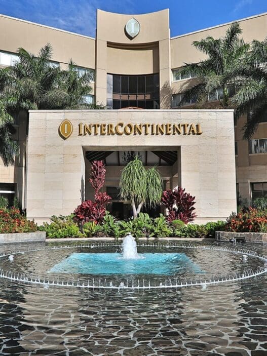 a fountain in front of a building