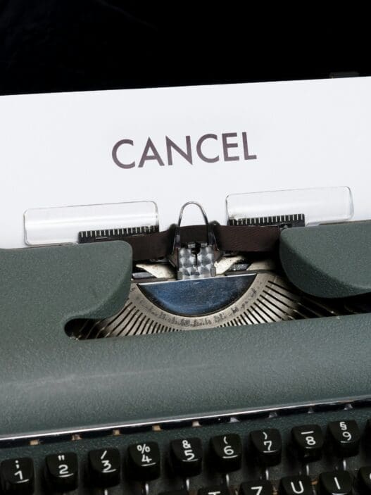 a typewriter with a paper in it