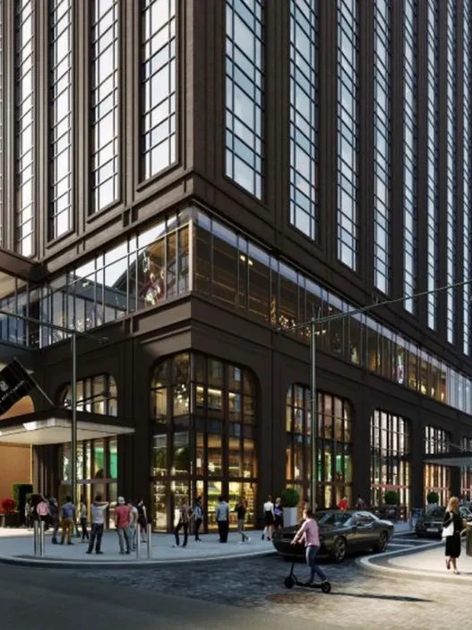 a building with many windows