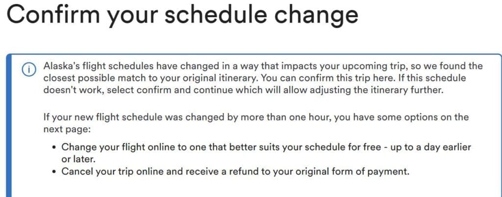 a schedule change with black text