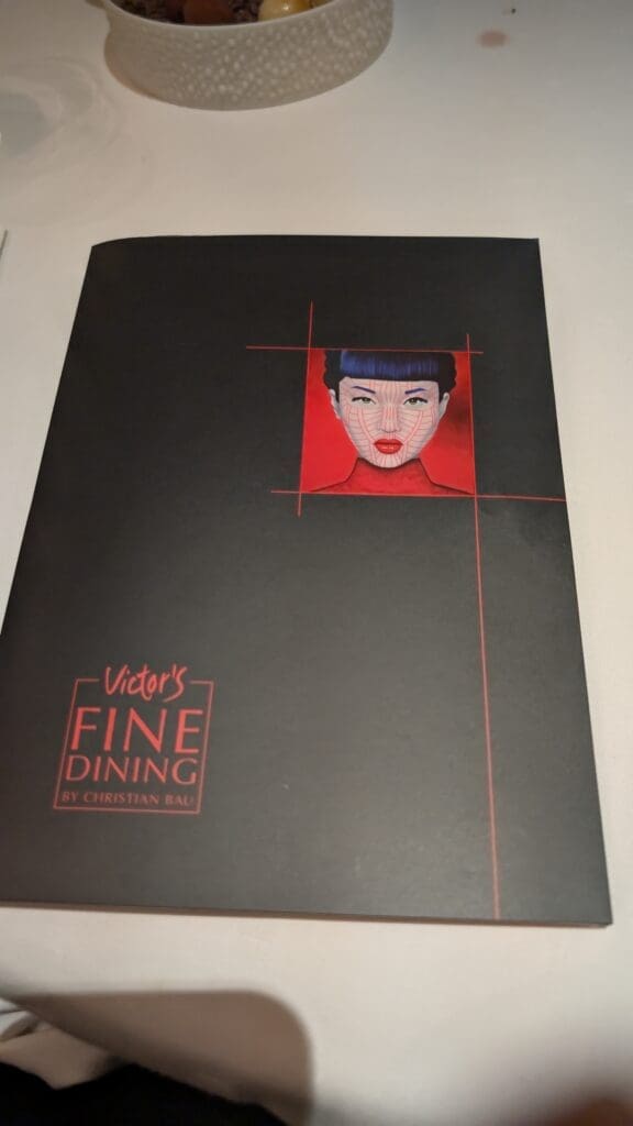 a black and red menu