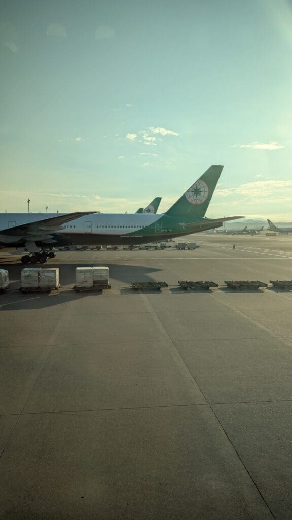 a plane on the runway