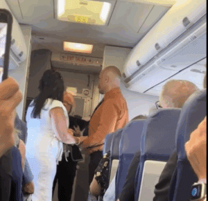 a group of people on an airplane