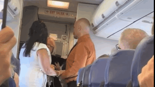 a group of people on an airplane