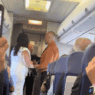 a group of people on an airplane