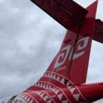 the tail of an airplane