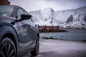 a car parked on a beach