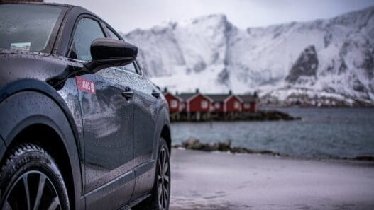 a car parked on a beach