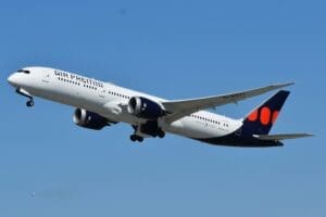 a large airplane in the sky