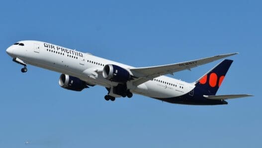 a large airplane in the sky