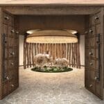 an open door to an elephant exhibit