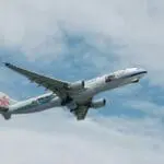 a plane flying in the sky