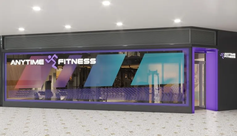 a storefront with a sign