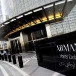 a building with a sign in front of it