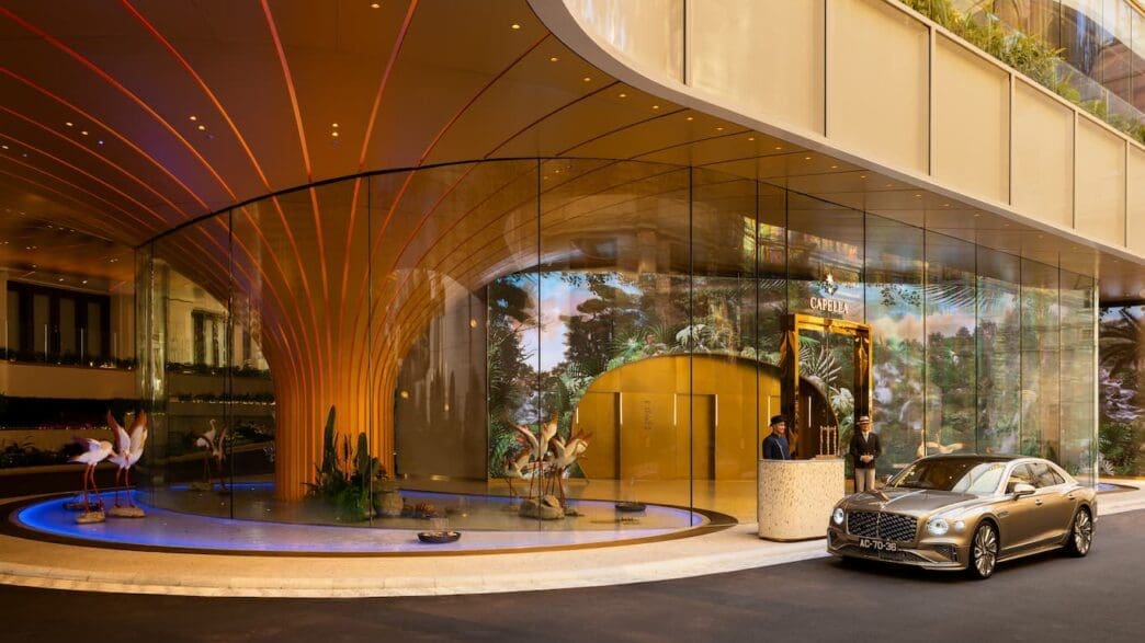 a car parked outside of a building