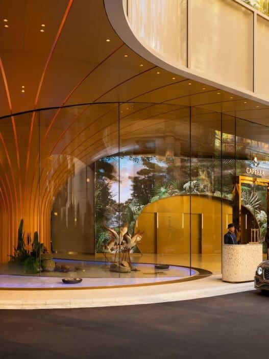 a car parked outside of a building