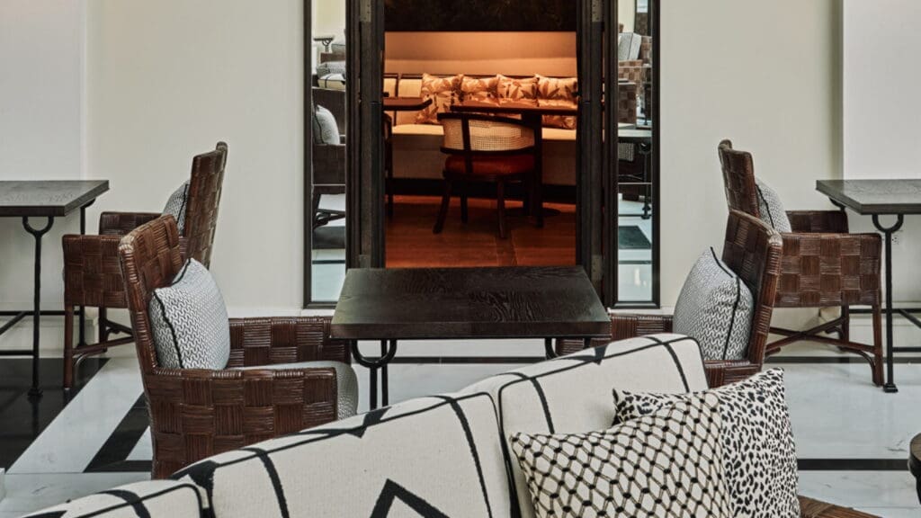 a room with a door open