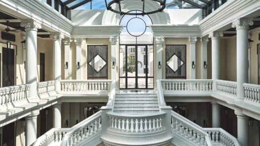 a staircase inside a building