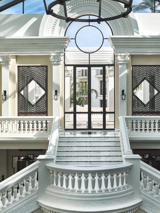 a staircase inside a building
