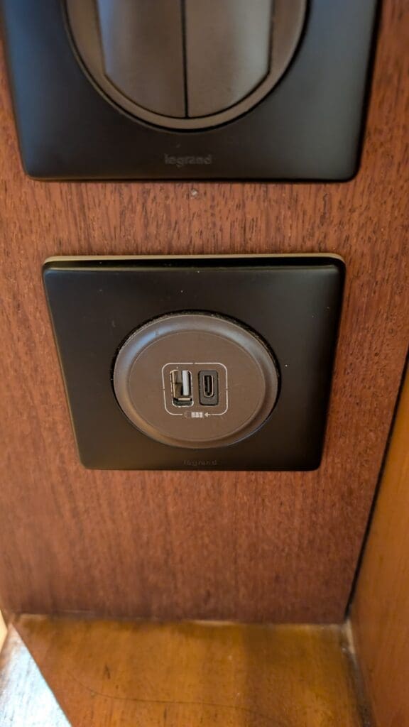 a usb port on a wall