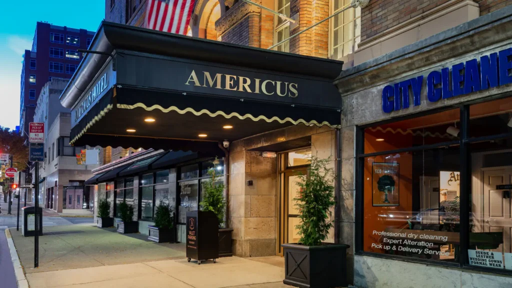 a building with a sign on the front