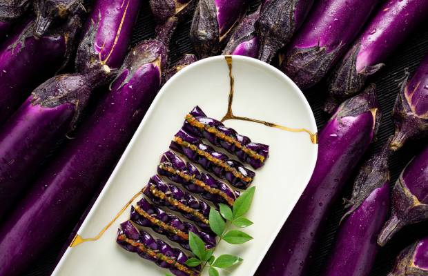 a plate of purple food