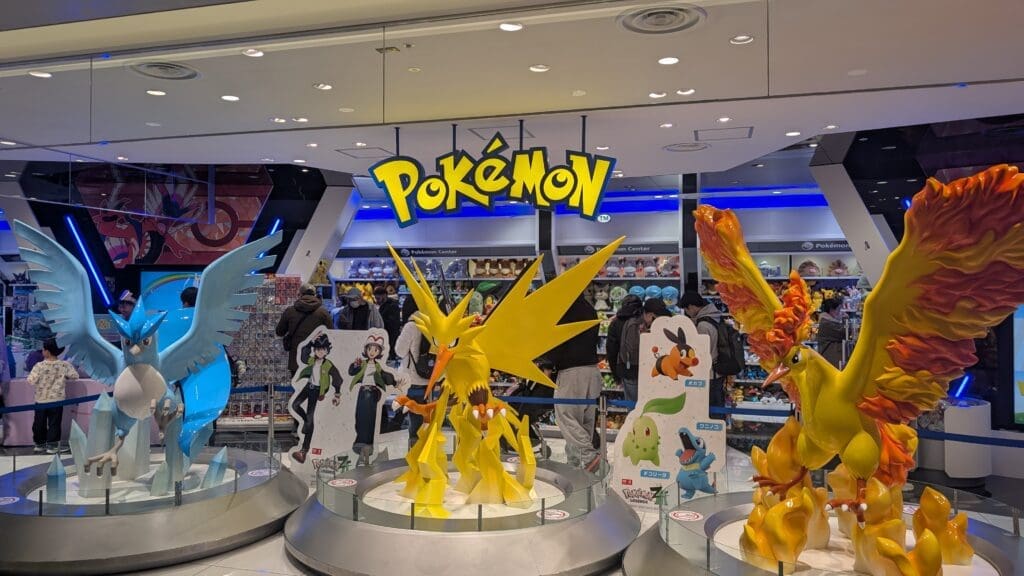 a group of cartoon characters in a store