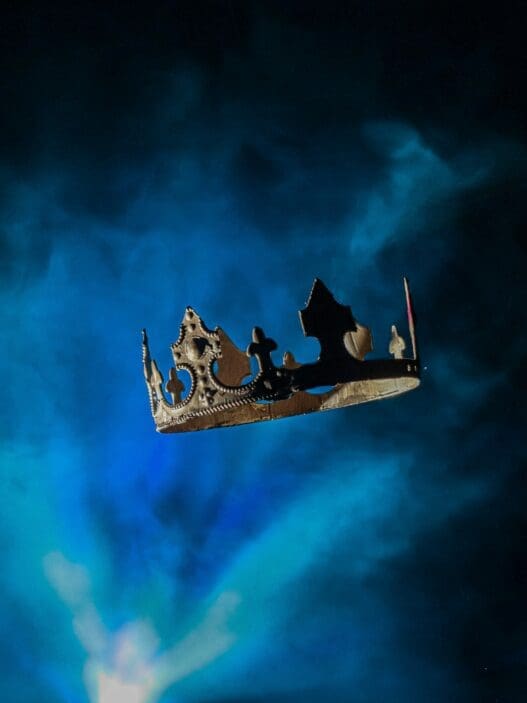 a crown in the air