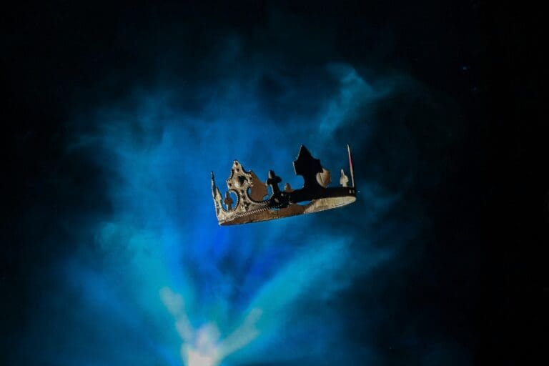 a crown in the air