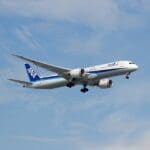 a plane flying in the sky