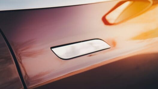 a close up of a car door handle