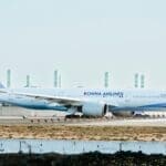 a plane on the runway