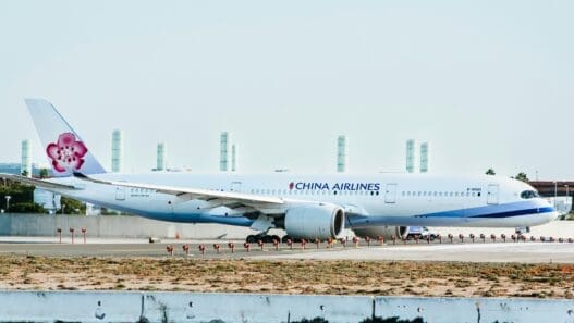 a plane on the runway