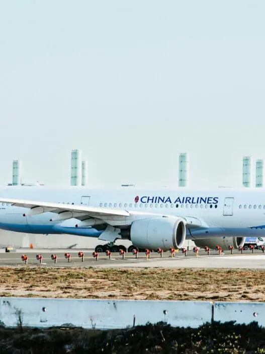 a plane on the runway