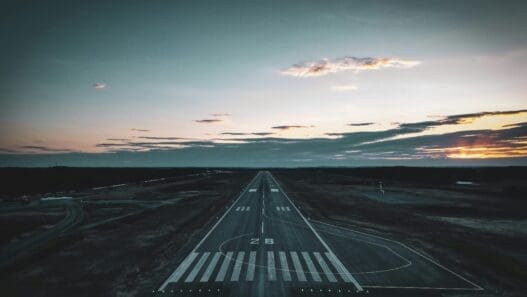 a runway with markings on it