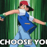 a cartoon of a person with a red hat and blue vest