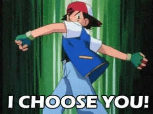 a cartoon of a person with a red hat and blue vest