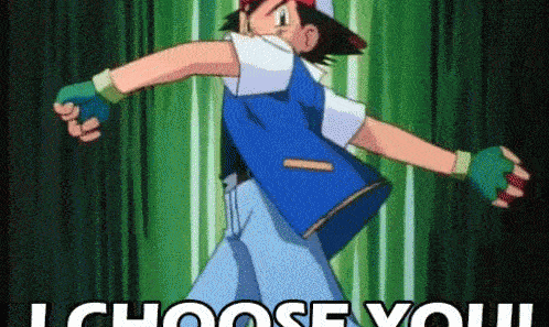 a cartoon of a person with a red hat and blue vest