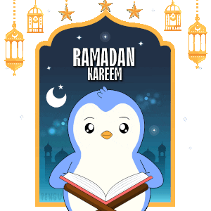 a cartoon penguin reading a book