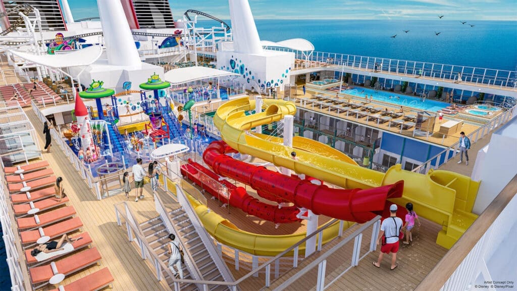 a water park on a cruise ship