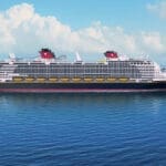 a large cruise ship in the water