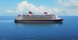 a large cruise ship in the water