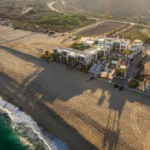 a building on a beach