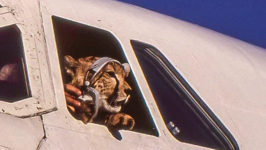 a tiger in a plane