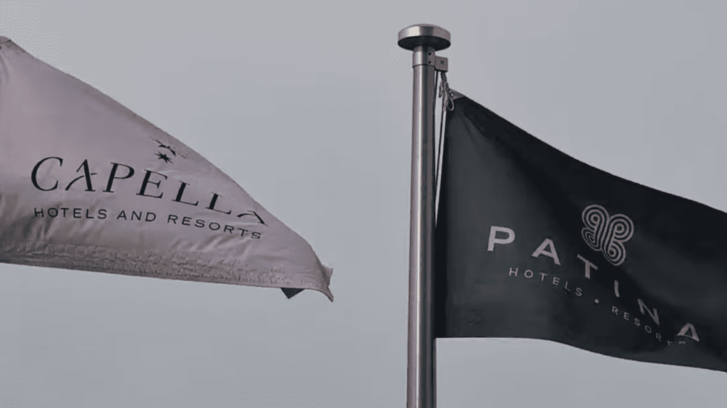 a black and white flag on a pole