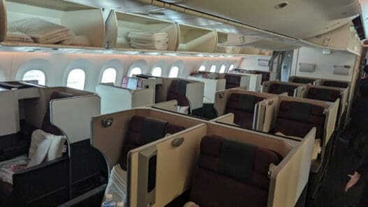 an airplane with seats and windows
