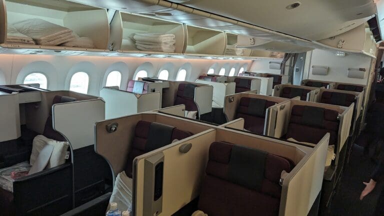 an airplane with seats and windows